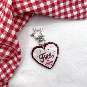 Fuck the Patriarchy Keyring Heart